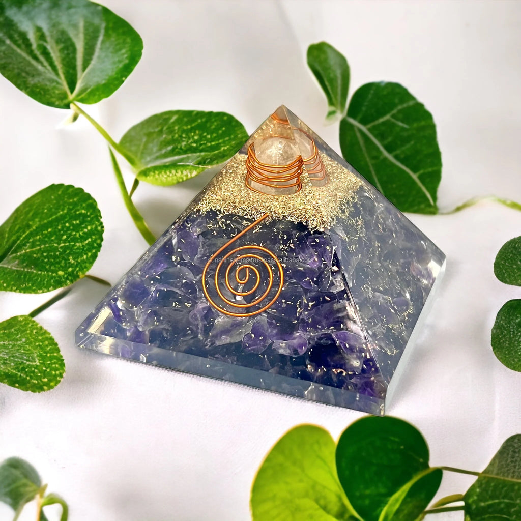 Pyramide d'Orgonite Améthyste