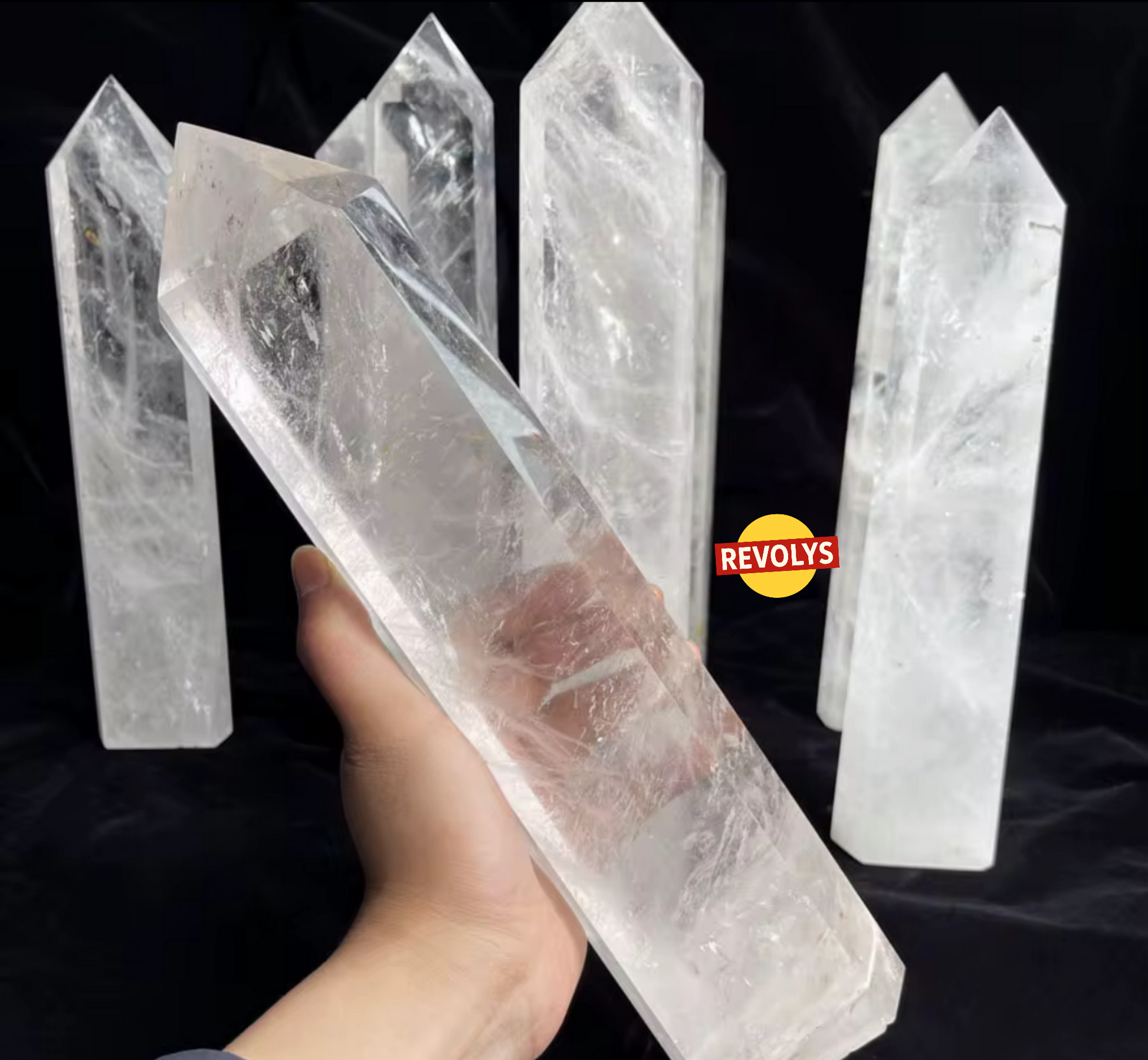 Big natural quartz crystal chopsticks | Grandes baguettes en cristal de Quartz naturel